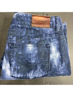 Lauren Ralph Lauren Tie-Dye Skinny Fit Blue Denim Jeans Womens Size 6 Casual Sty